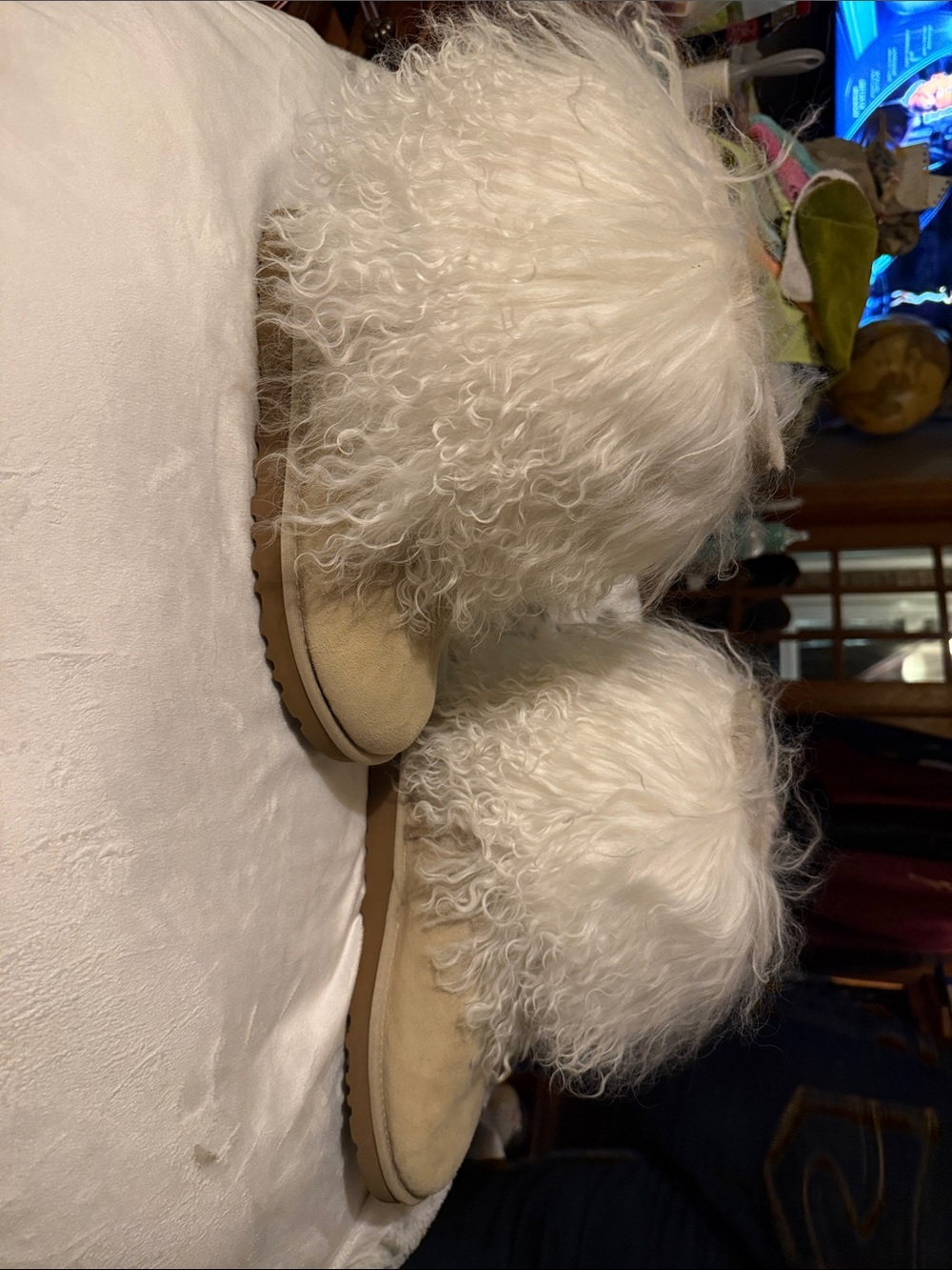 UGG Women's Winter Boots in Beige/Tan and White